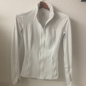 Women's White full Zip-Up Jacket